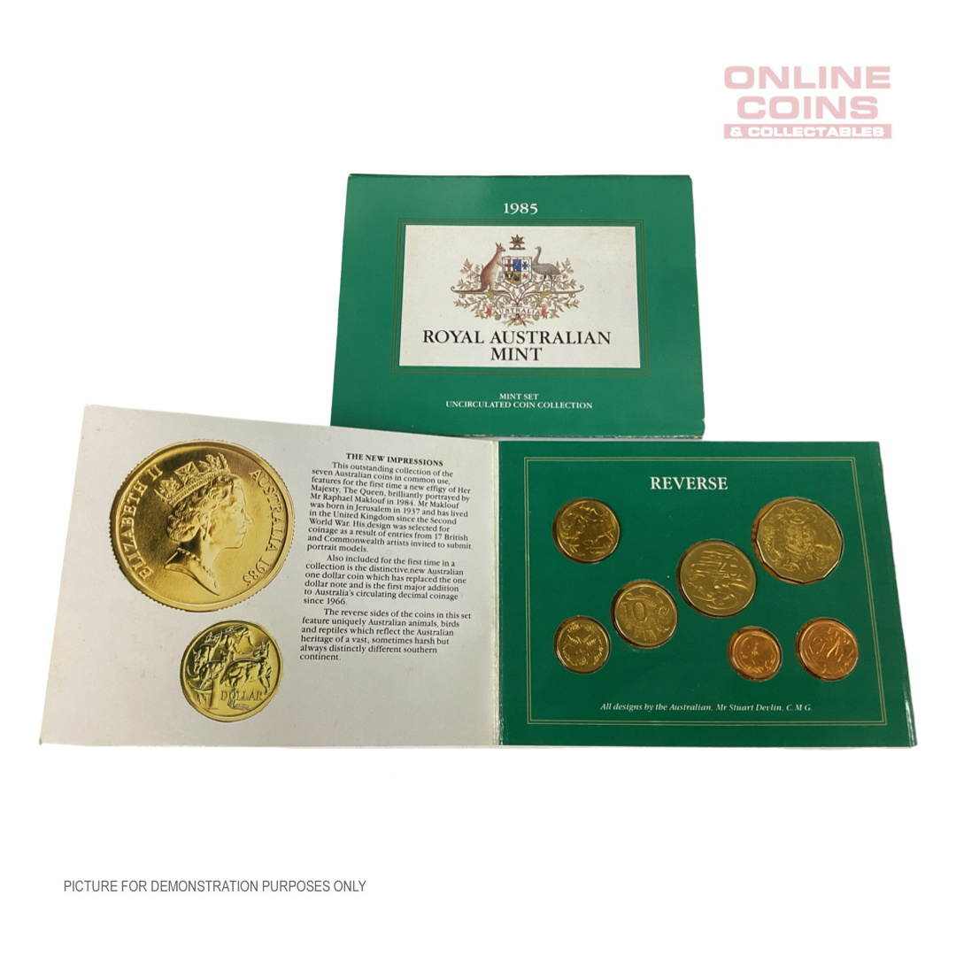1985 Seven Coin Uncirculated Year Set - Yellow Plastic